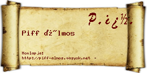 Piff Álmos névjegykártya